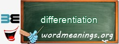 WordMeaning blackboard for differentiation